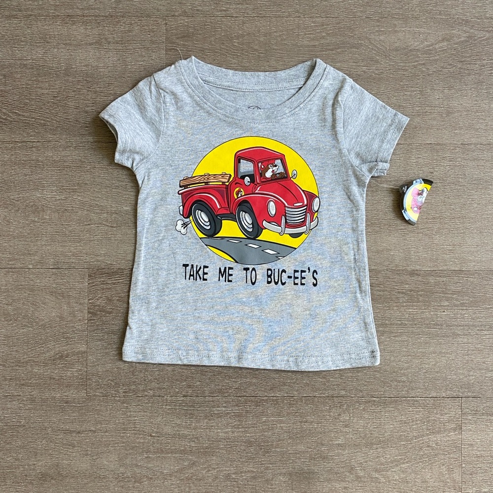 2T Buc-ee's Grey “Take me to Buc-ee’s” Baby Short Sleeve New with tags